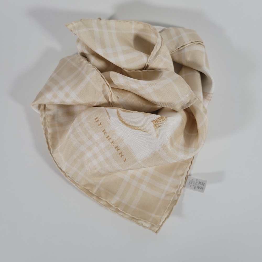 BURBERRY MINI SCARF 100% SILK - Picture 2 of 8